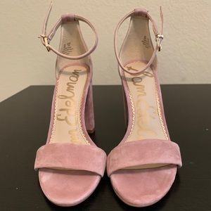 Blush Pink Suede Block Heel